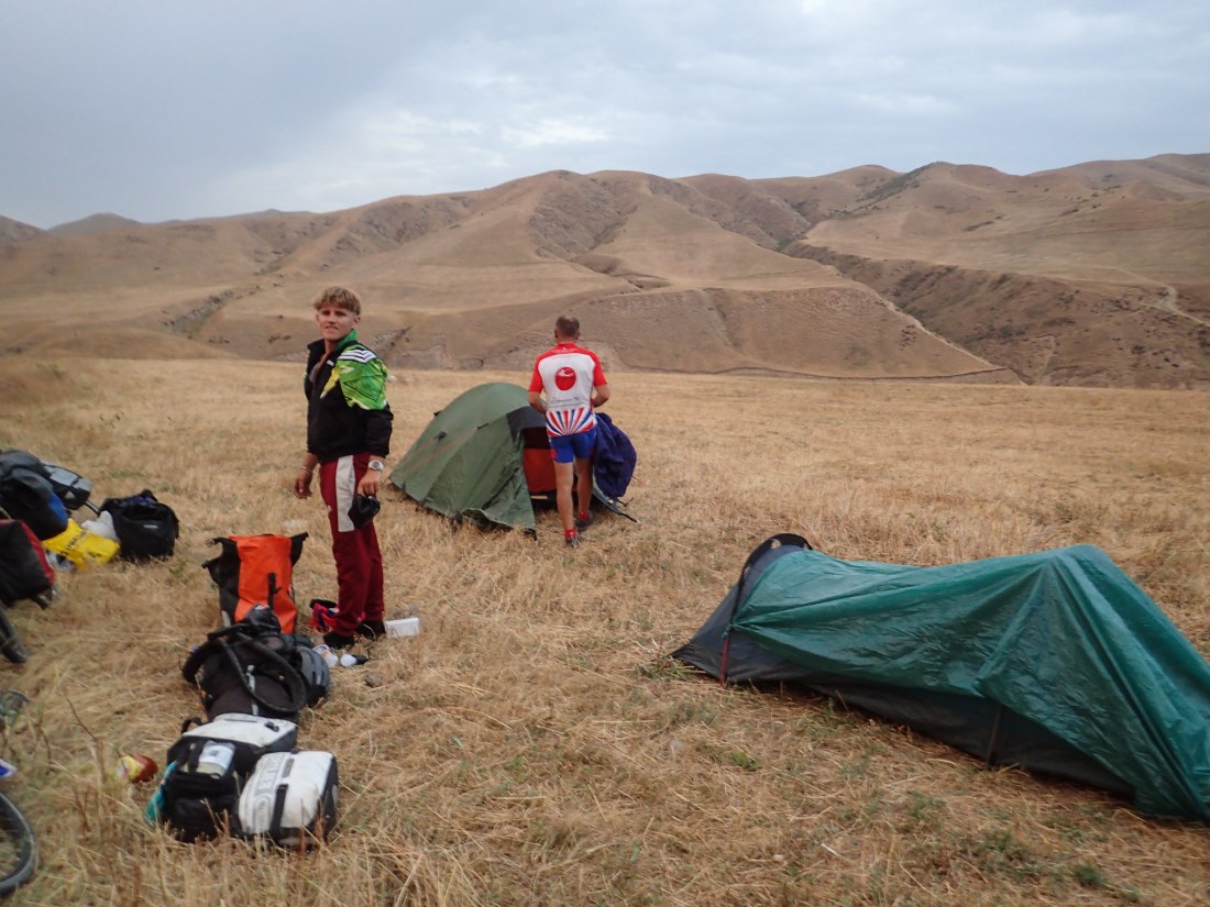 Linford and Dale at the campsite