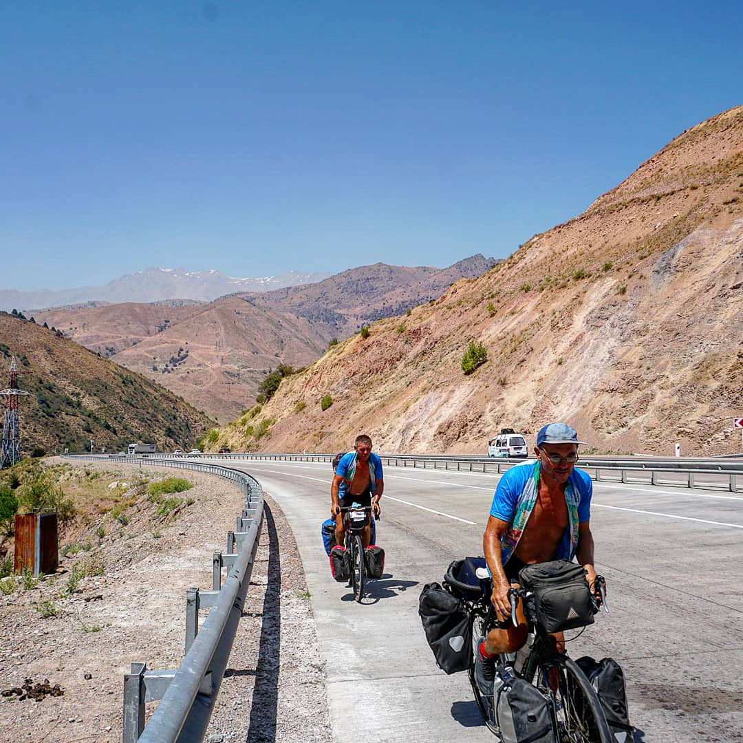 Keith and Dale on the road to Kokand