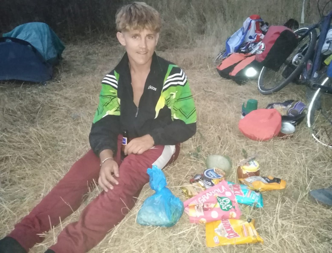 Linford camping near the Taldyk Pass on the Pamir Highway
